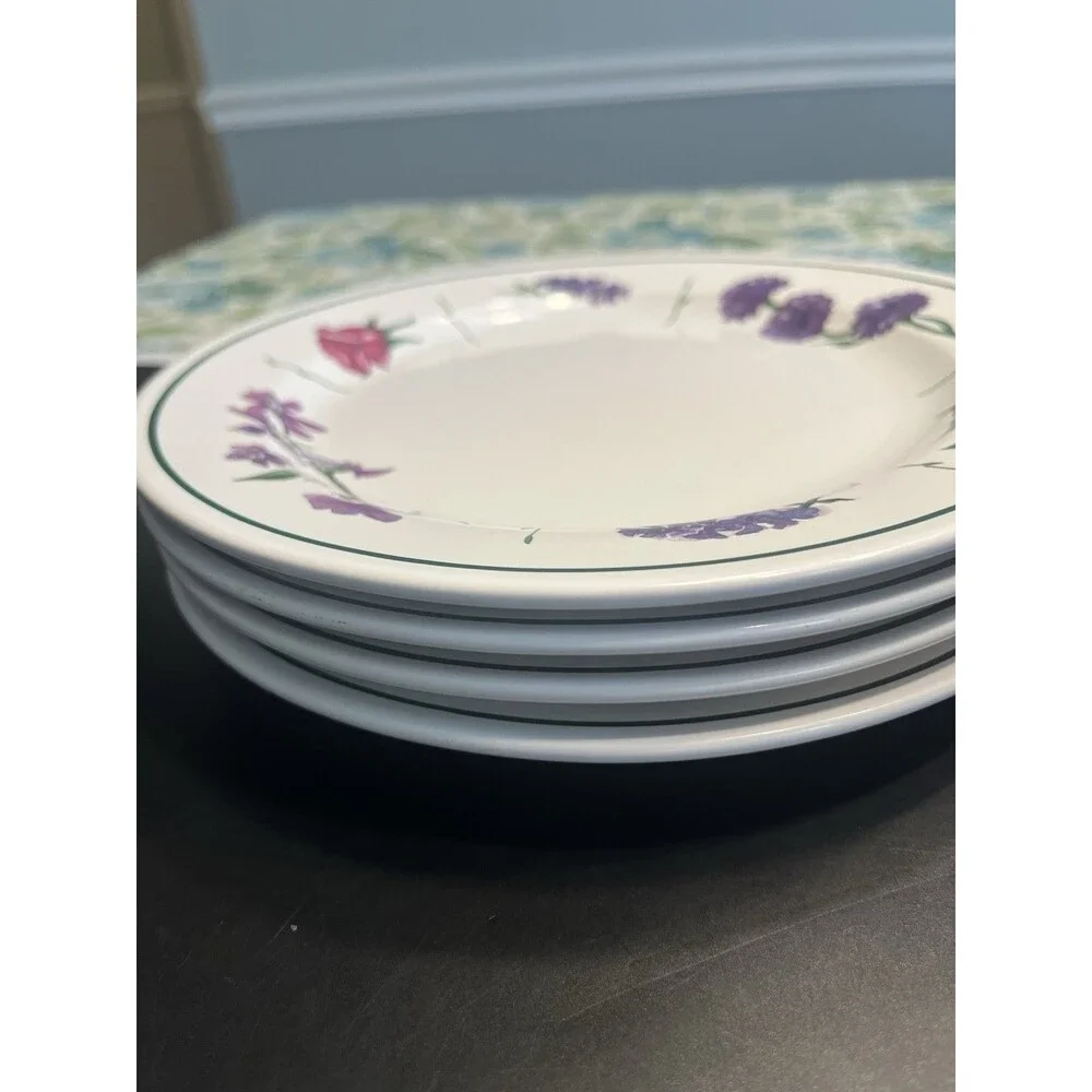 Williams Sonoma Floral Le Jardin 8.75” Luncheon Salad Plates Portugal 4pc